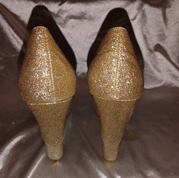 Naughty monkey gold glitter with some silver glitter chunky platforms 6 - Picture 9 of 12